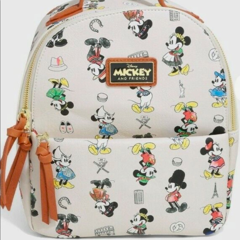 Box Lunch backpack, Mickey and Minnie Mouse Epcot Countries Outfits